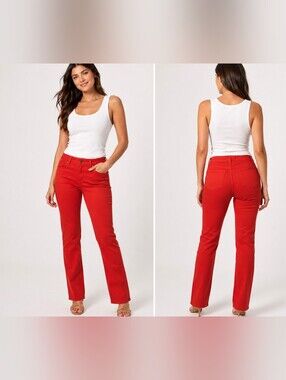 Joe's Red/Orange Skinny Jean Straight Leg Leggings Size 23 Waist #W-801